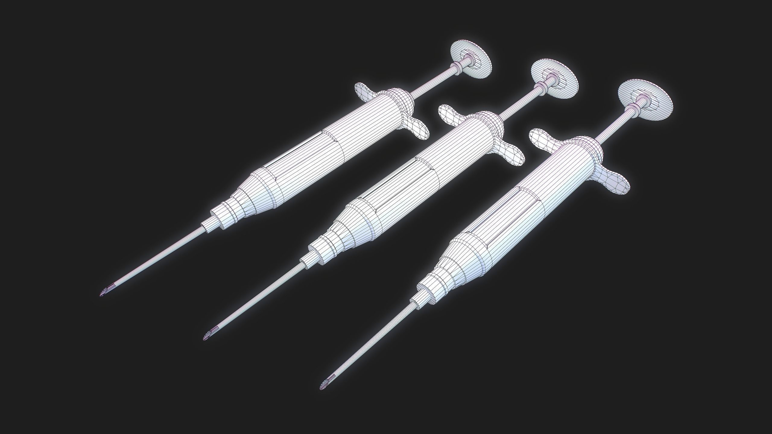 Syringe Low-poly 3D model_3
