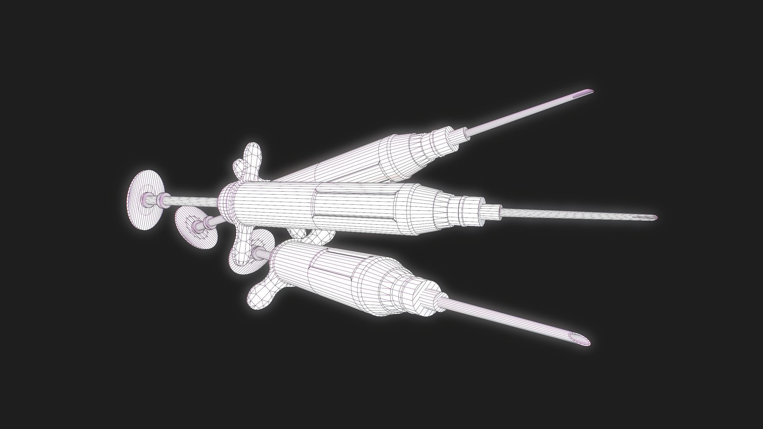 Syringe Low-poly 3D model_11