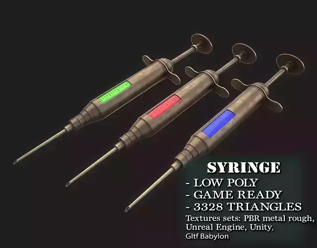Syringe Low-poly 3D model