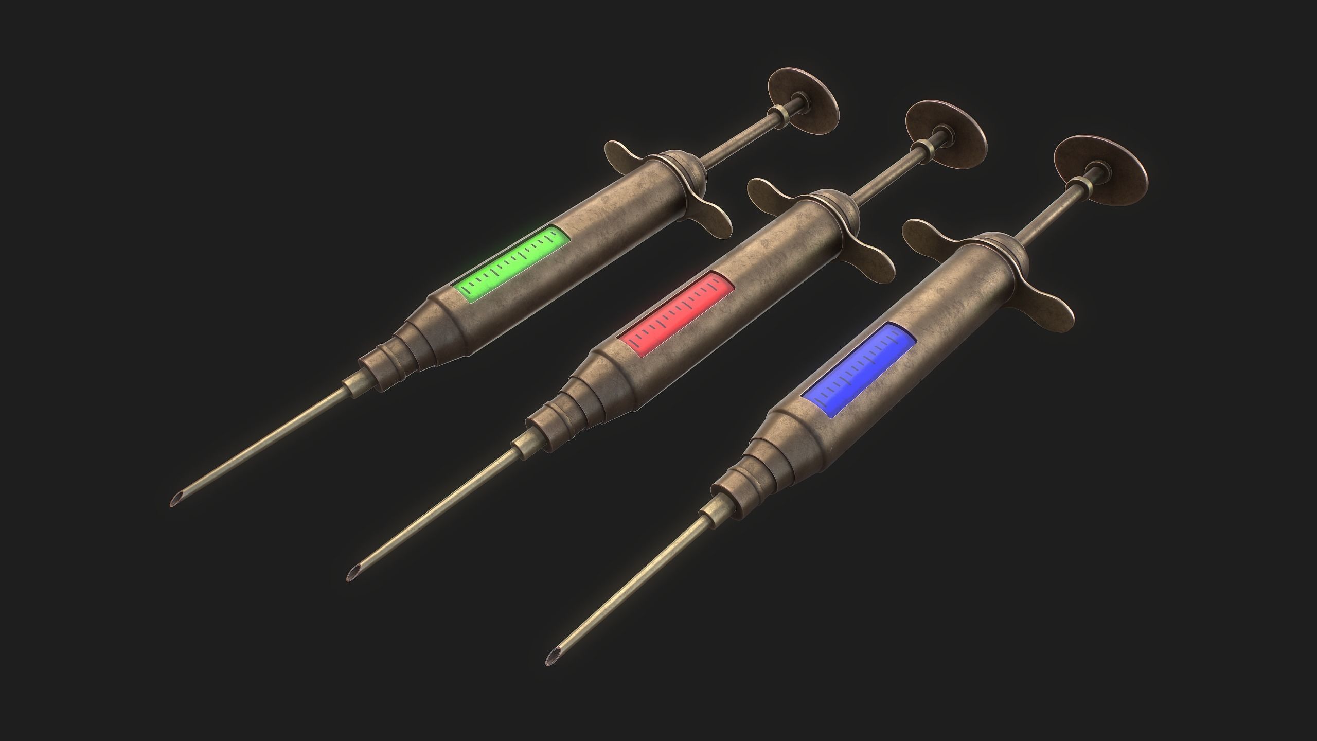Syringe Low-poly 3D model_2