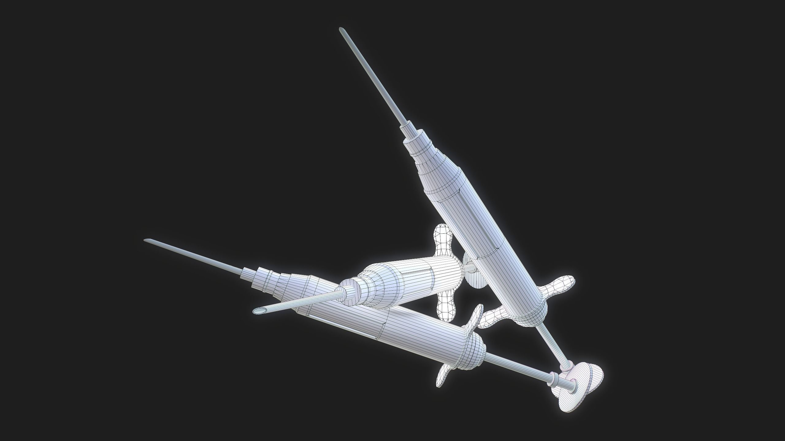 Syringe Low-poly 3D model_7