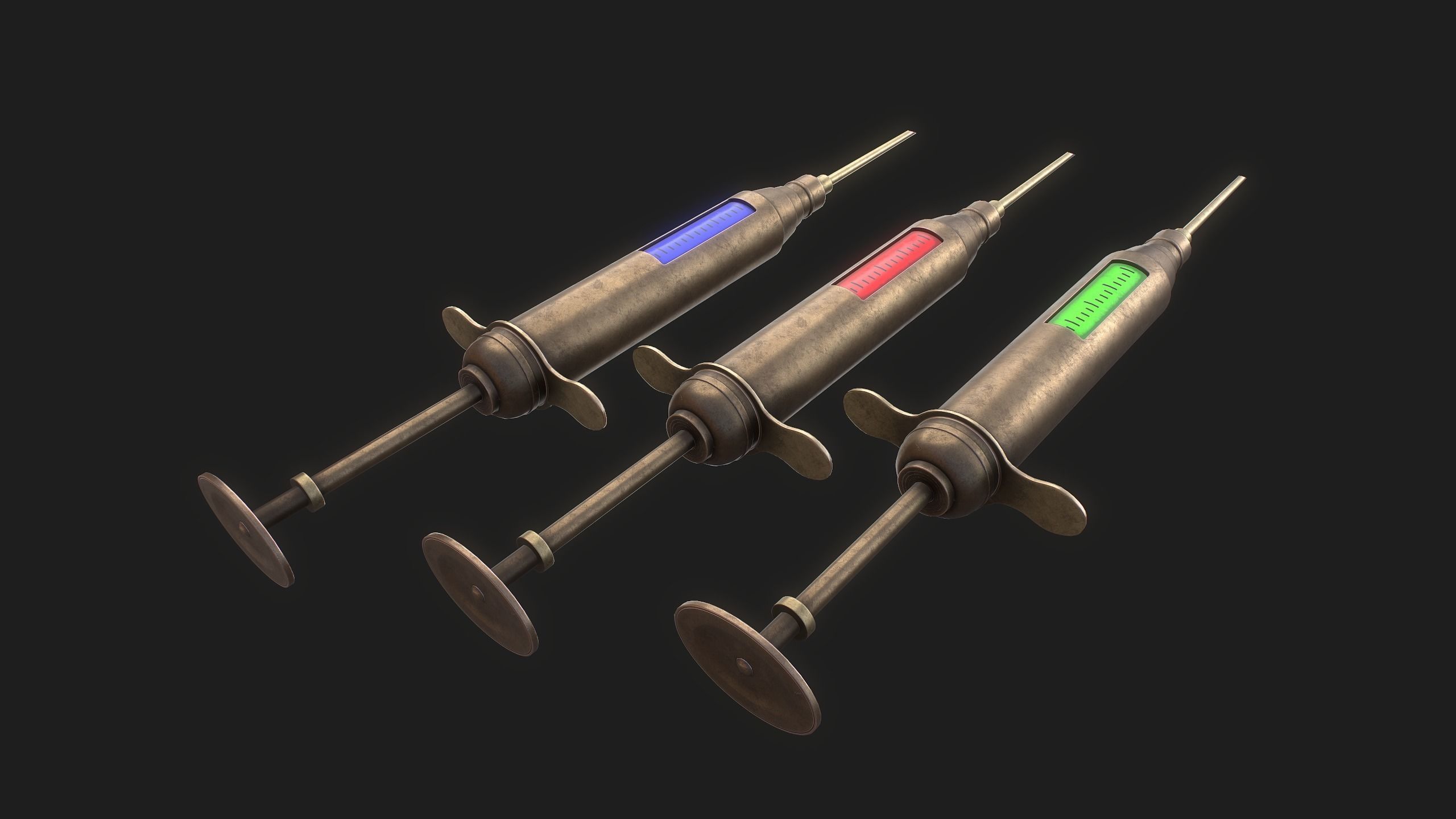 Syringe Low-poly 3D model_4
