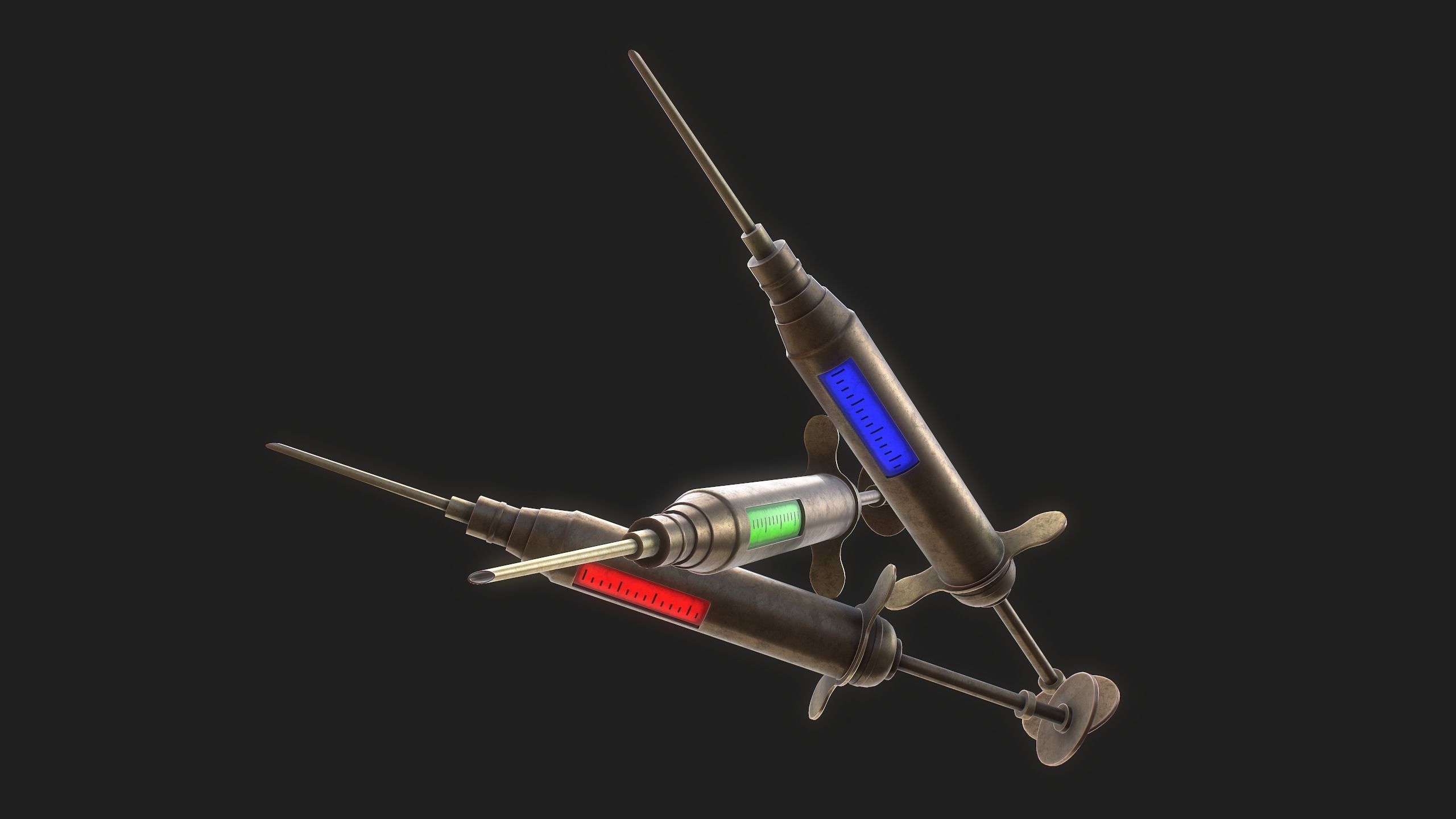 Syringe Low-poly 3D model_6