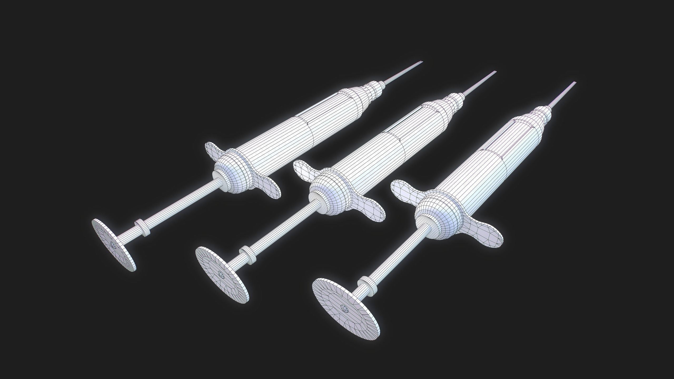 Syringe Low-poly 3D model_5