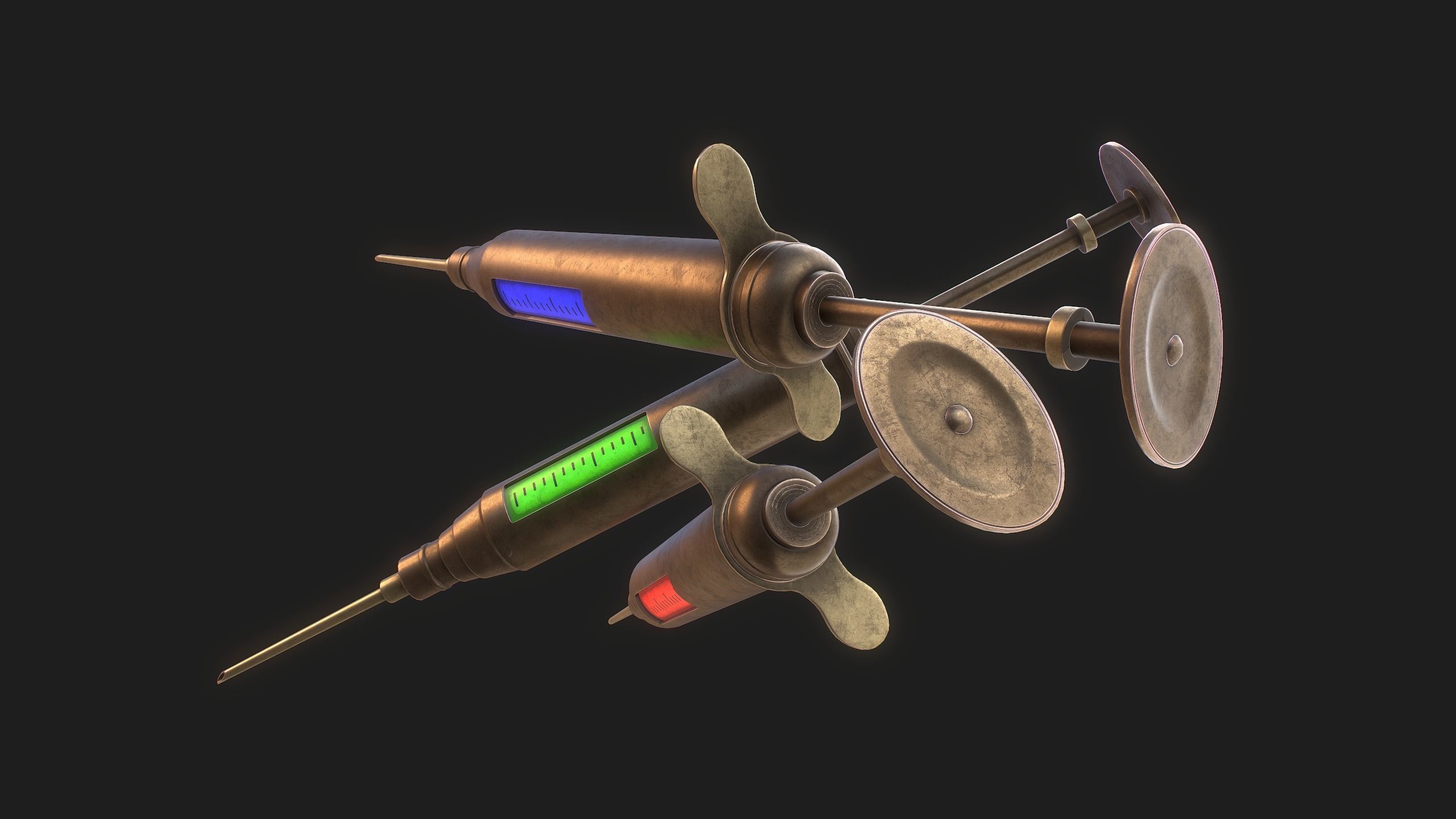 Syringe Low-poly 3D model_8