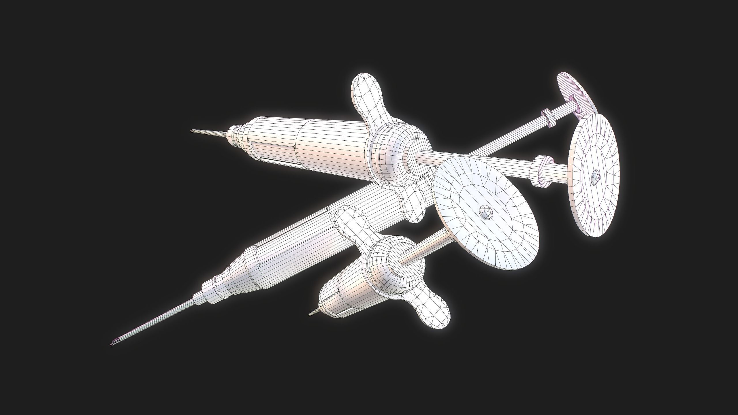 Syringe Low-poly 3D model_9