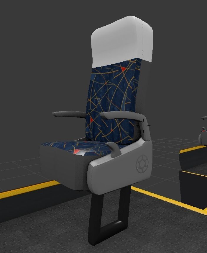 Intercity Bus Seats Free low-poly 3D model_4