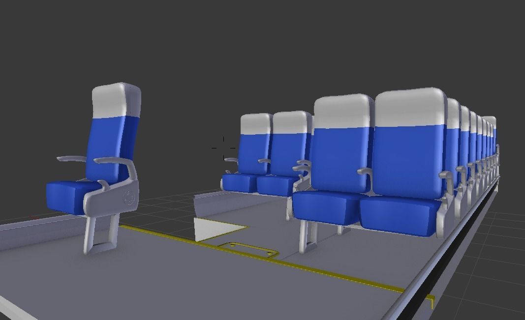 Intercity Bus Seats Free low-poly 3D model_6