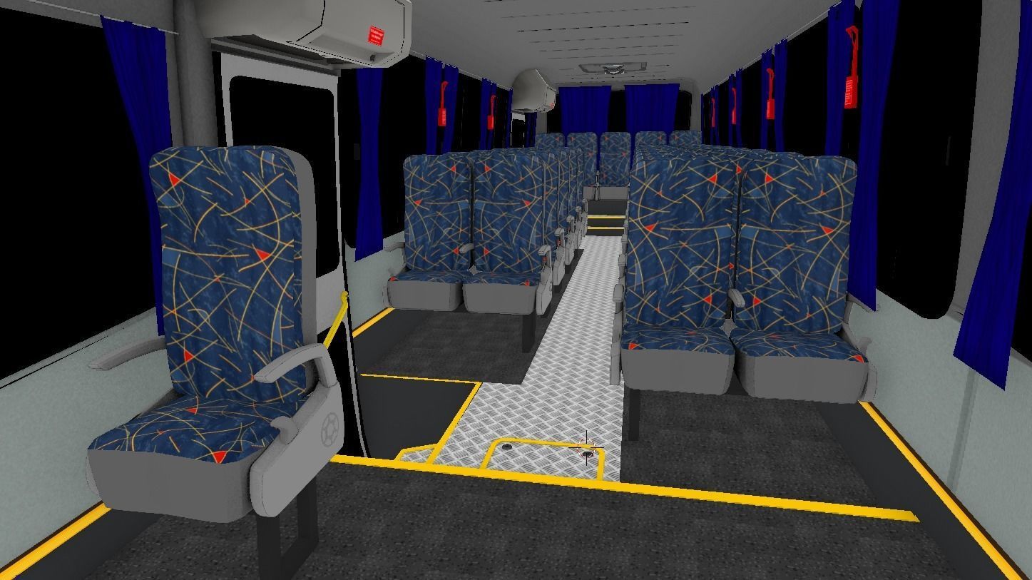 Intercity Bus Seats Free low-poly 3D model_1