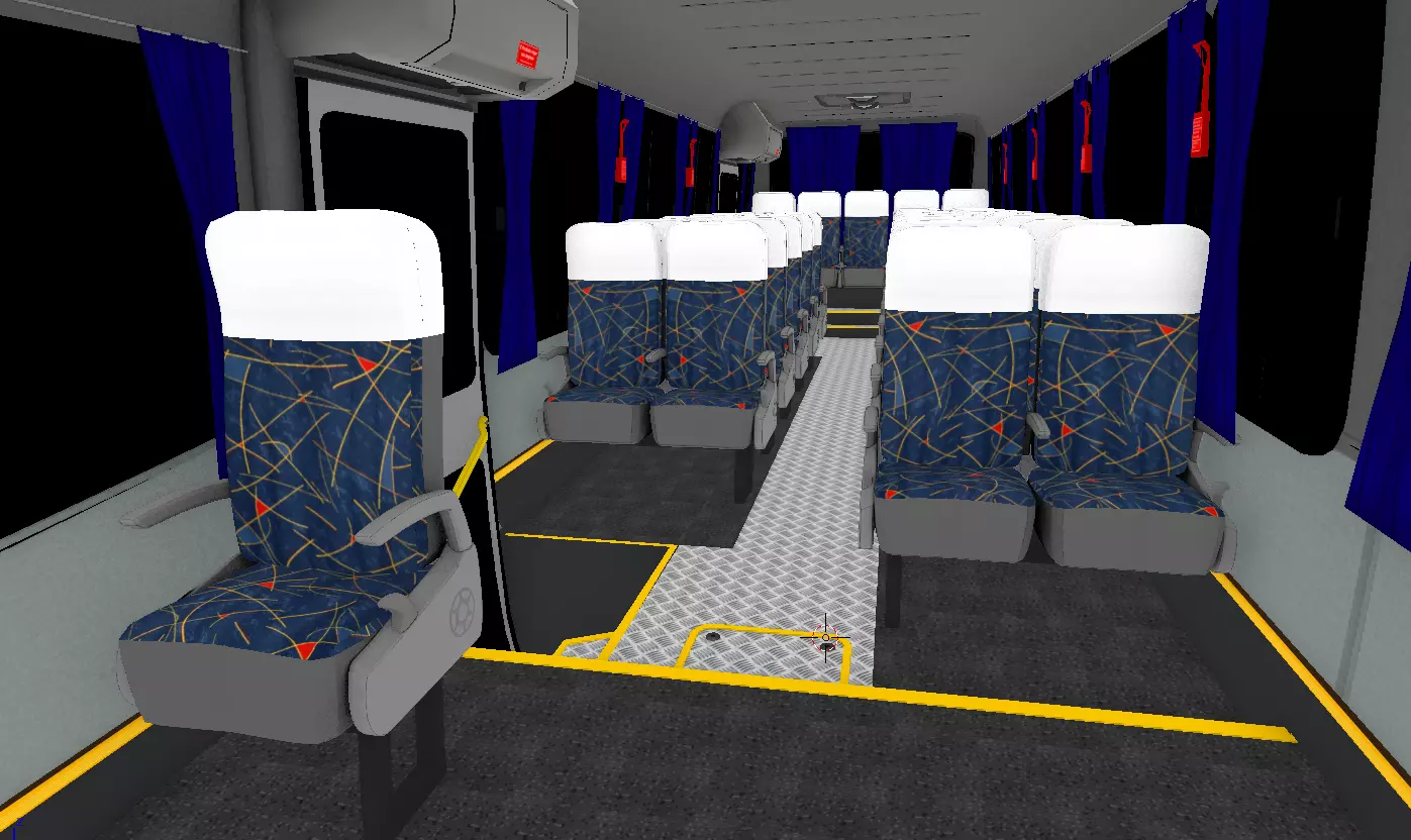Intercity Bus Seats Free low-poly 3D model_0