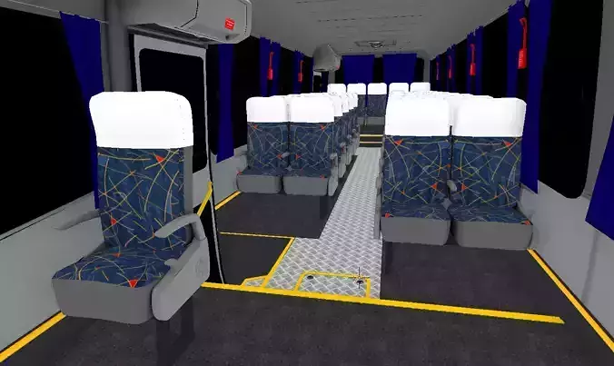 Intercity Bus Seats Free low-poly 3D model