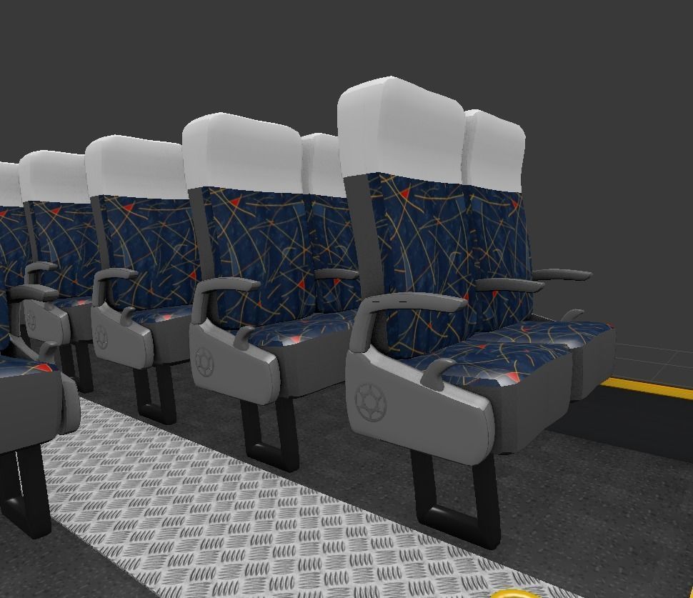 Intercity Bus Seats Free low-poly 3D model_2