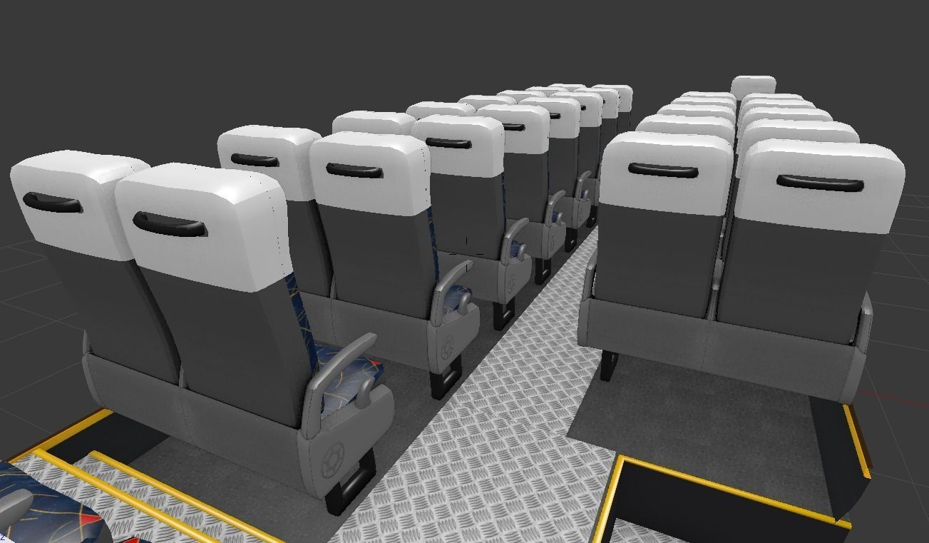 Intercity Bus Seats Free low-poly 3D model_3