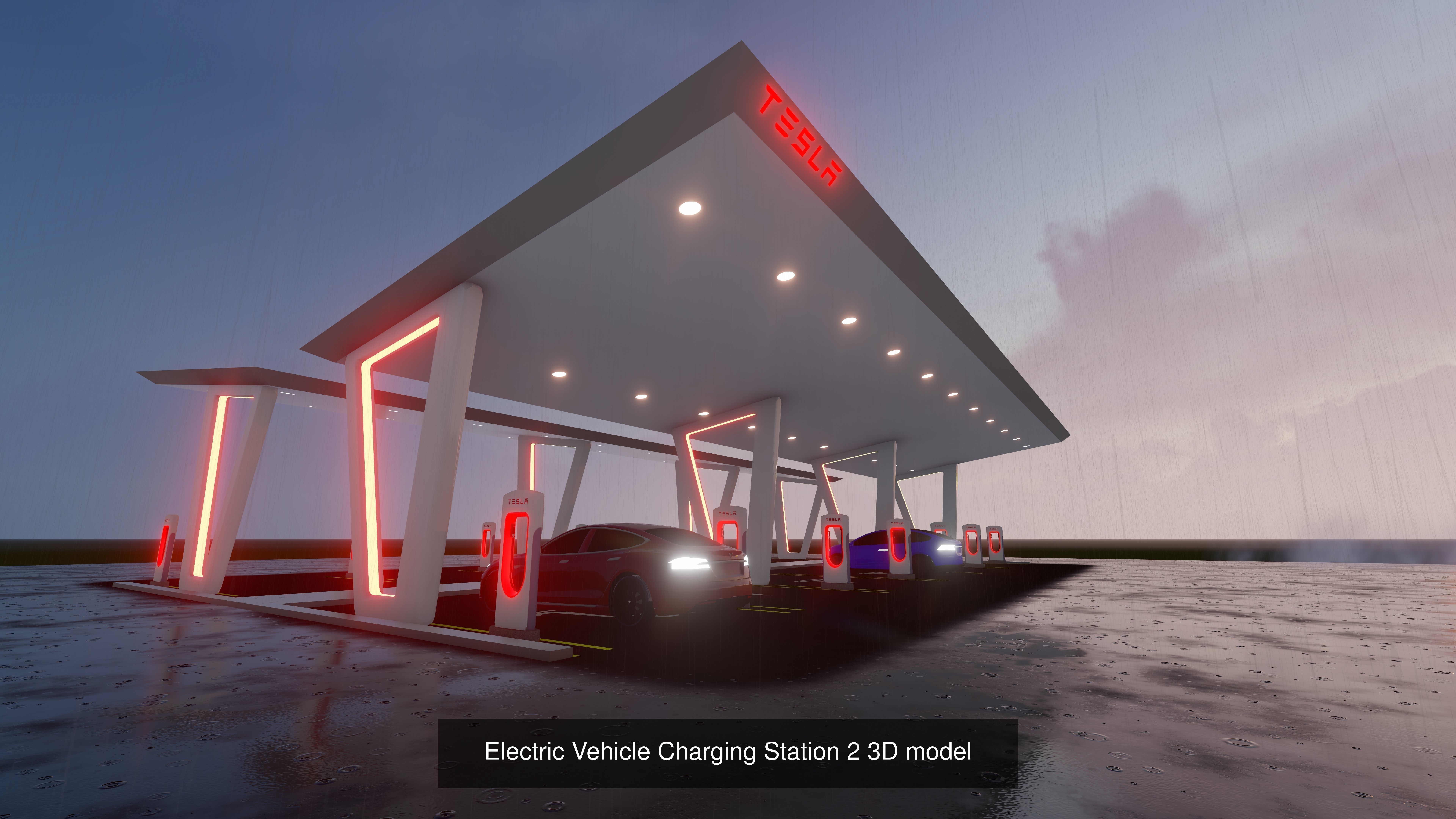Electric Vehicle Charging Stations 3D Model Collection _3