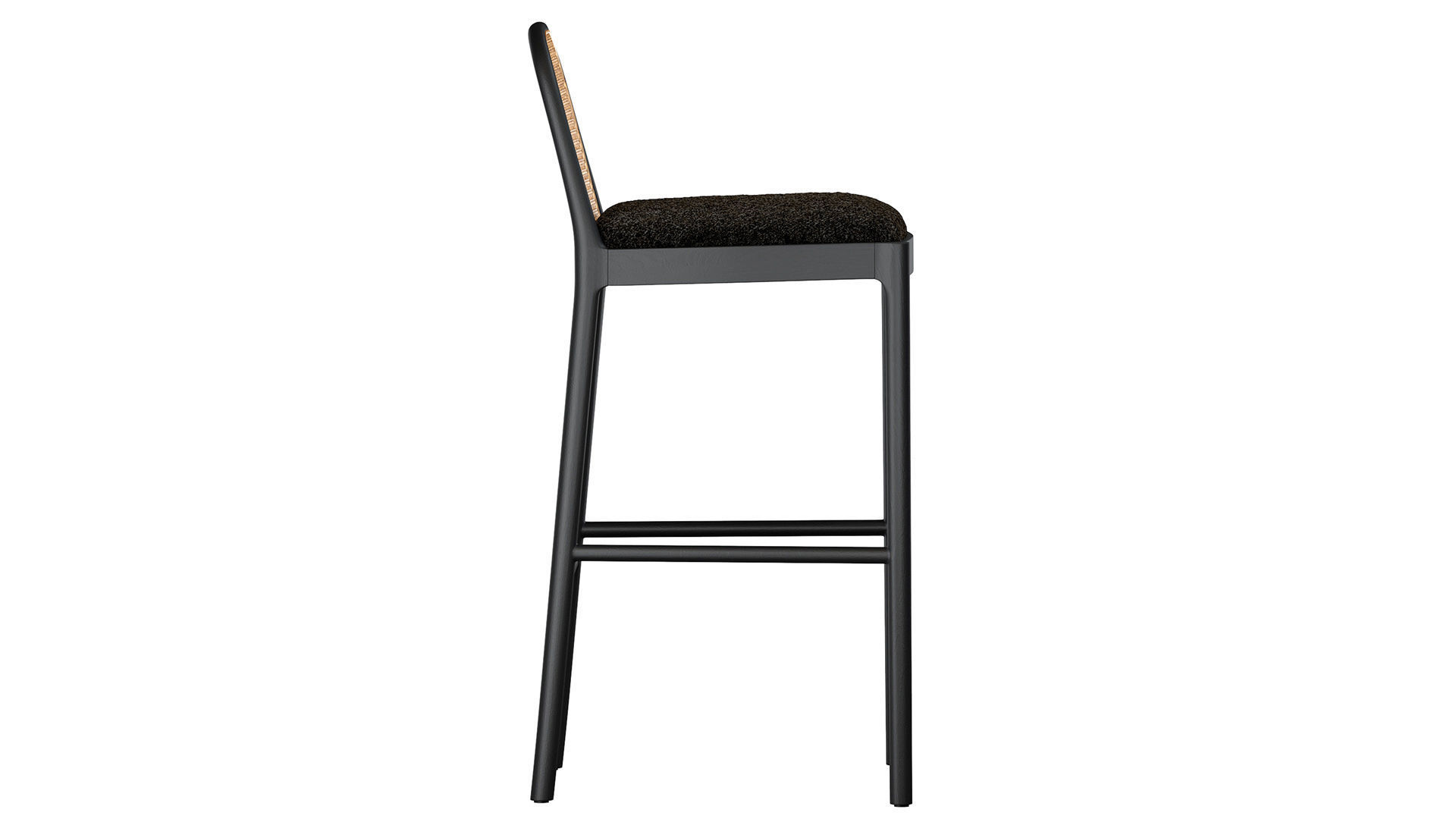NADIA BLACK CANE BAR STOOL Crate Barrel 3D model_1