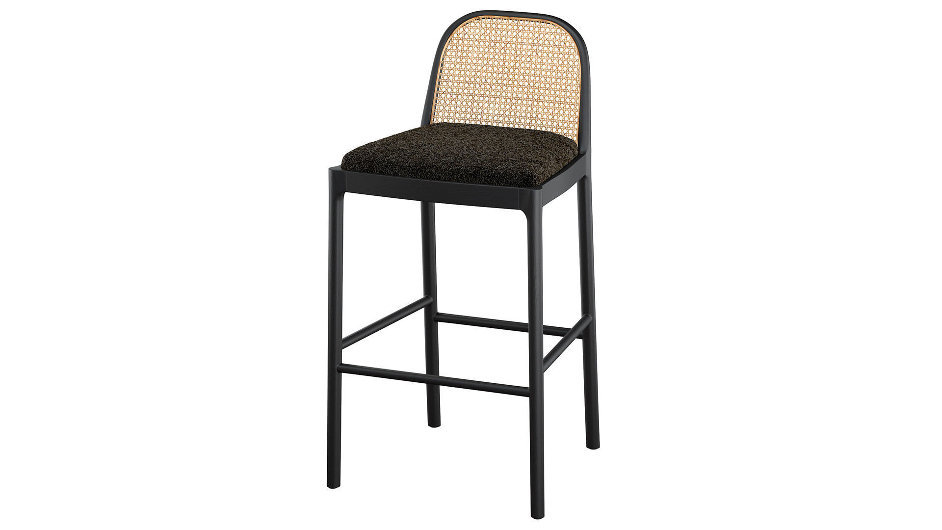 NADIA BLACK CANE BAR STOOL Crate Barrel 3D model_6
