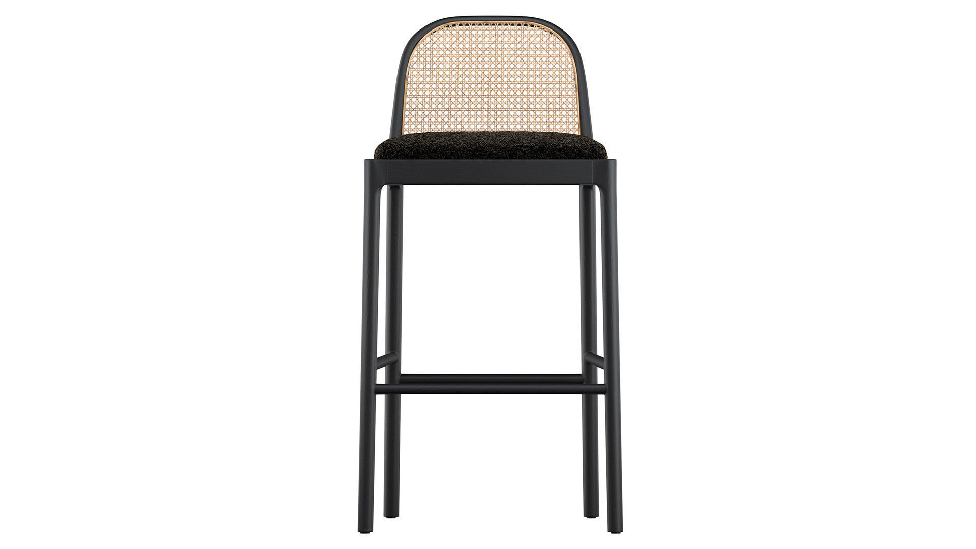 NADIA BLACK CANE BAR STOOL Crate Barrel 3D model_7