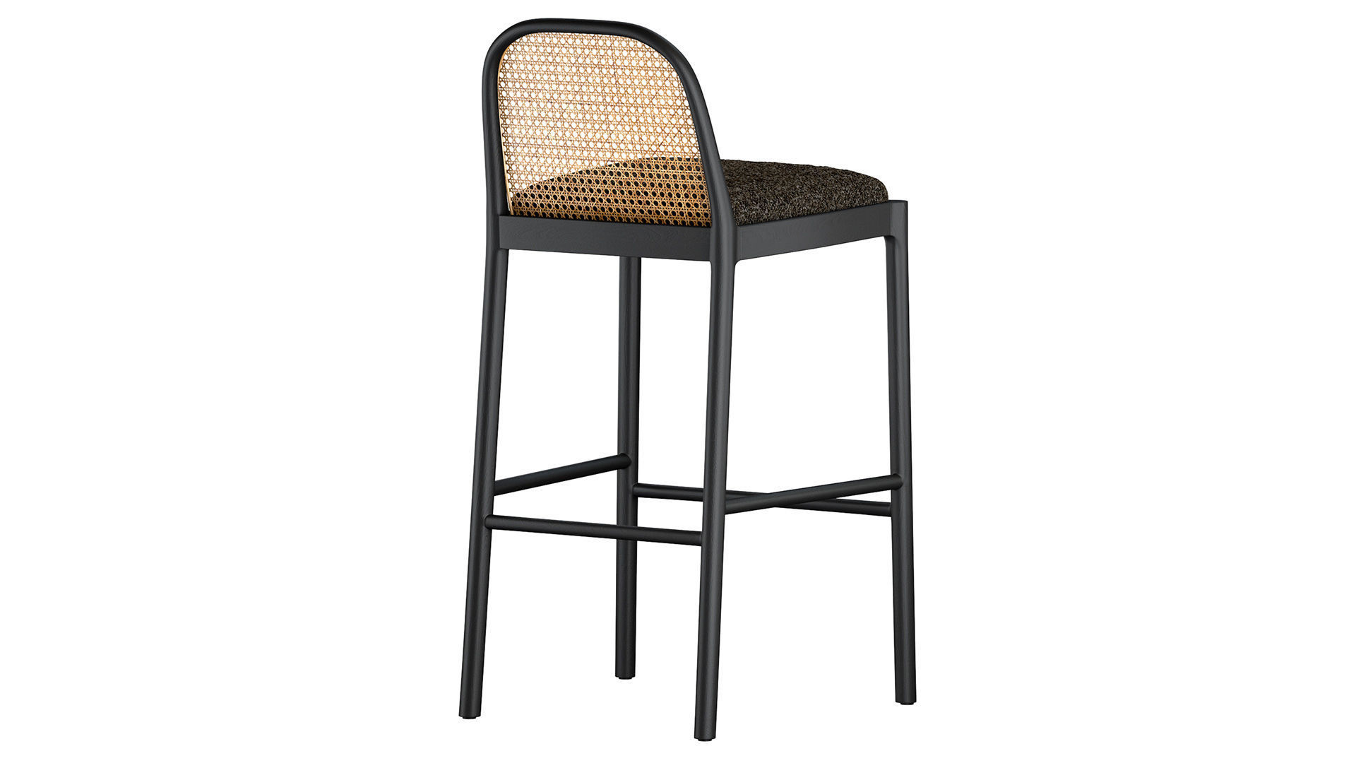 NADIA BLACK CANE BAR STOOL Crate Barrel 3D model_3
