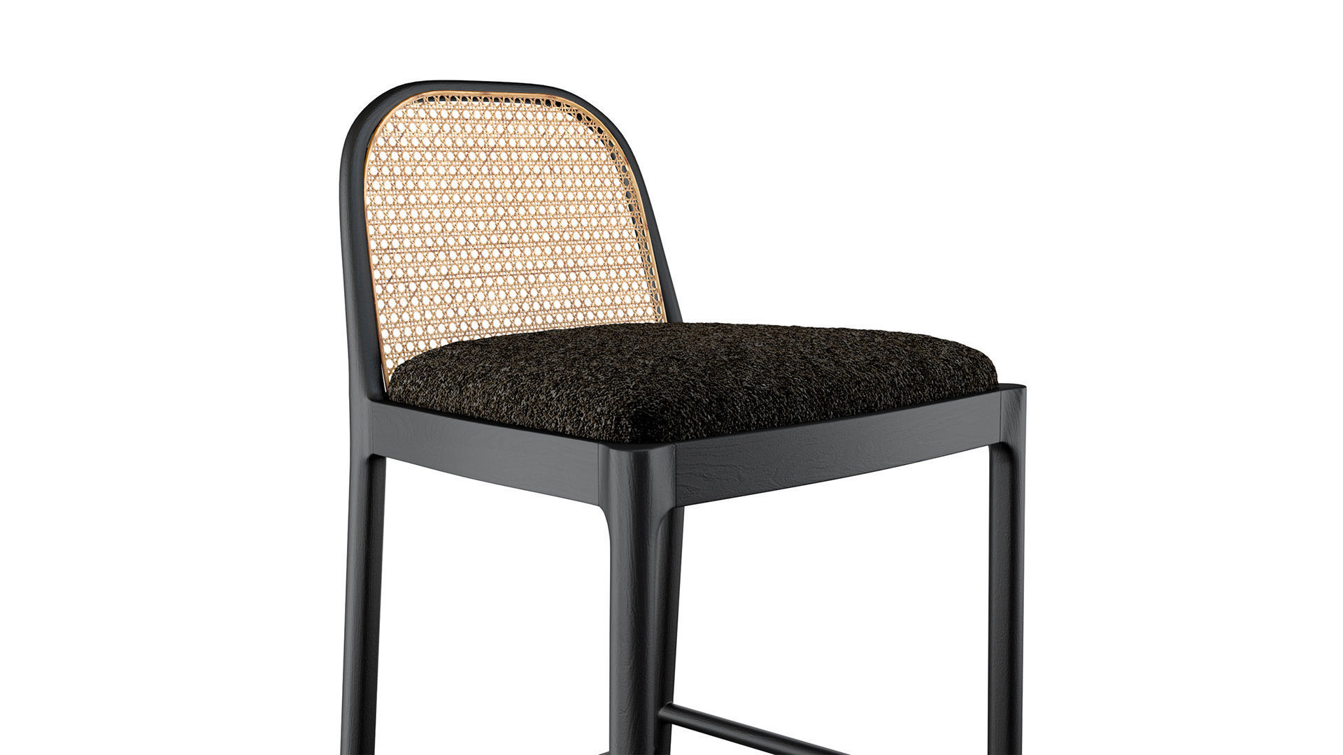 NADIA BLACK CANE BAR STOOL Crate Barrel 3D model_9