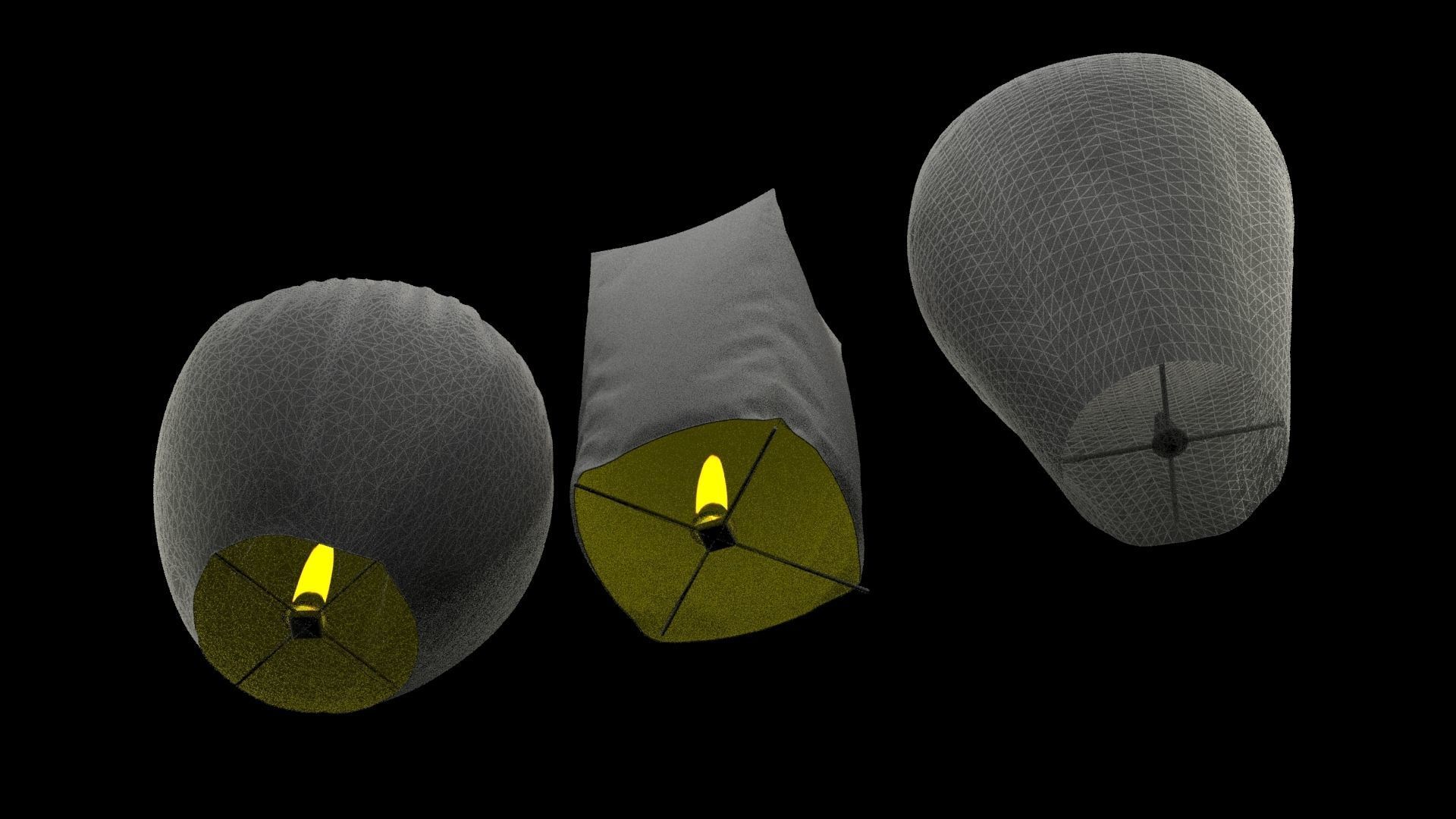 Chinese sky lantern  3D model_5