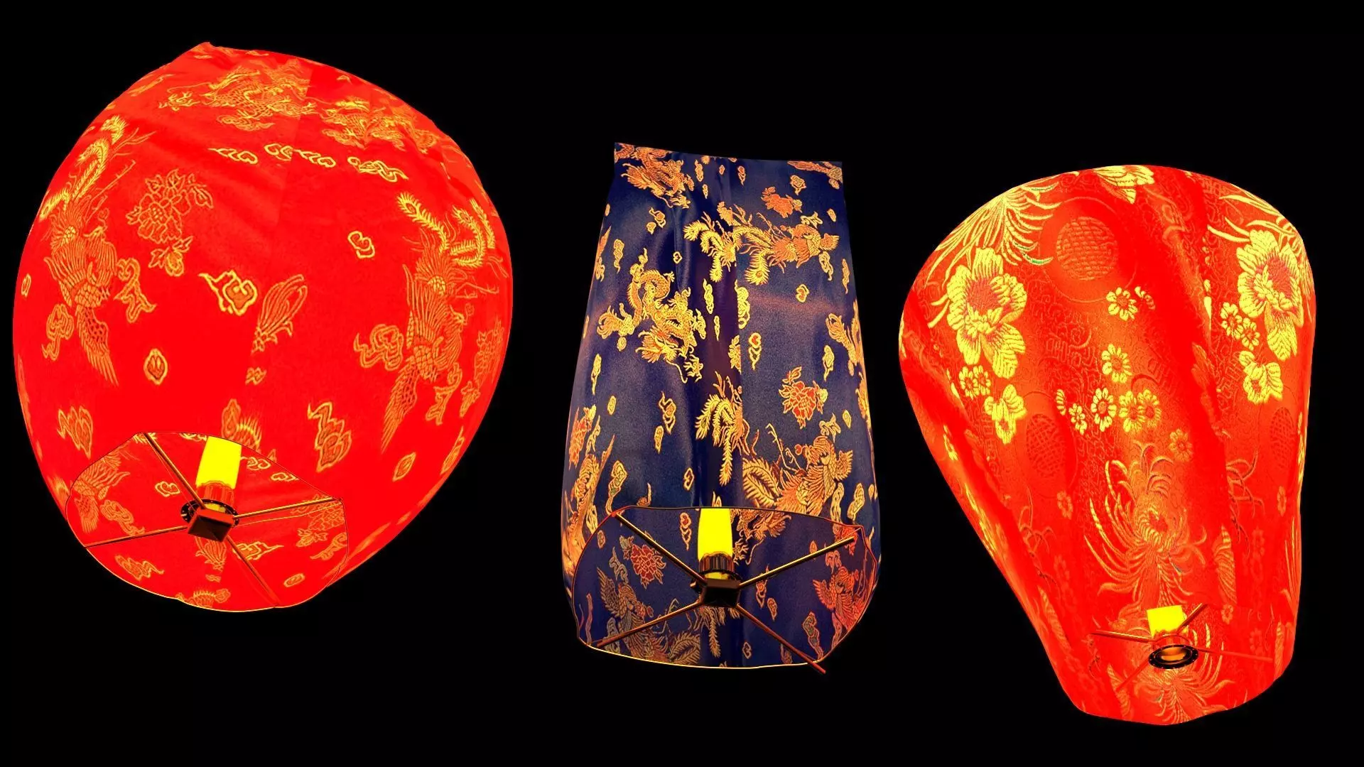 Chinese sky lantern  3D model_0
