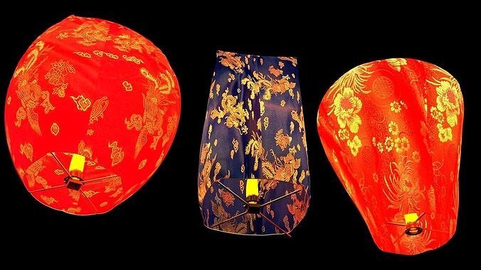 Chinese sky lantern  3D model
