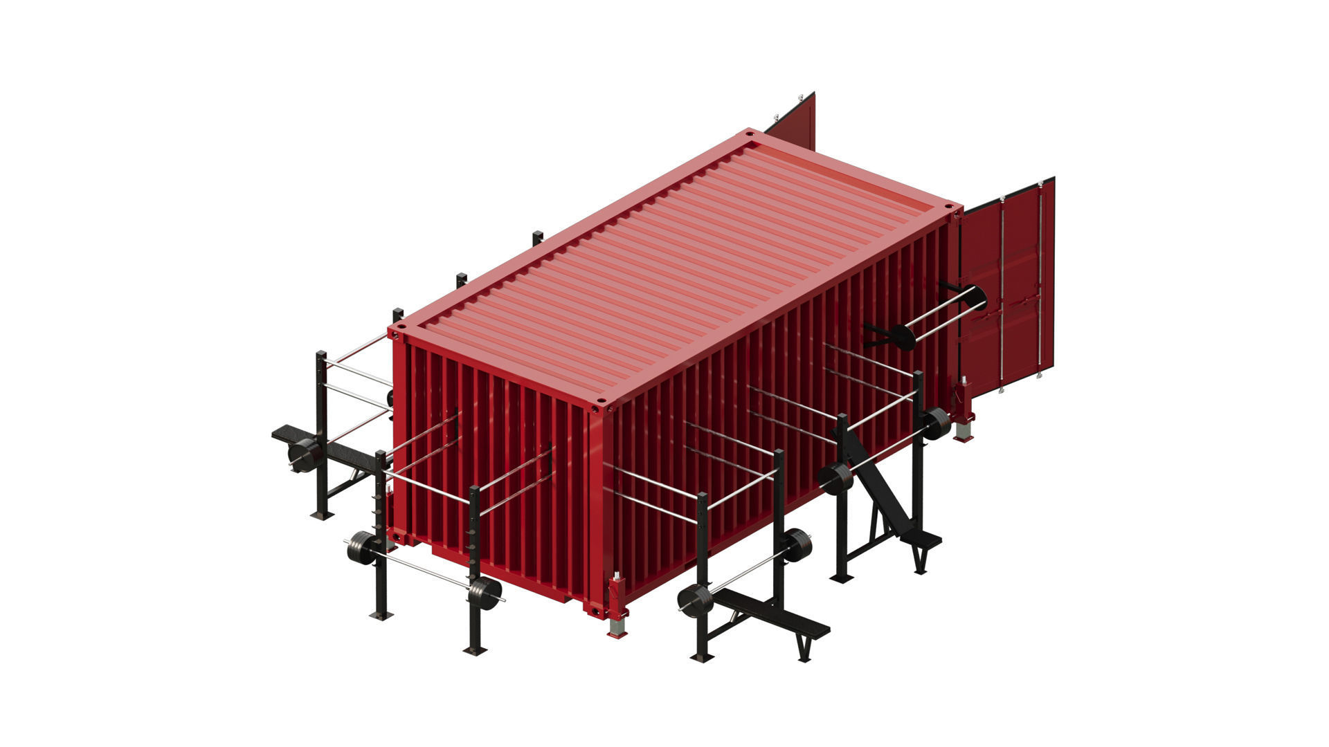 Street Workout in Sea Container 2 3D model_2