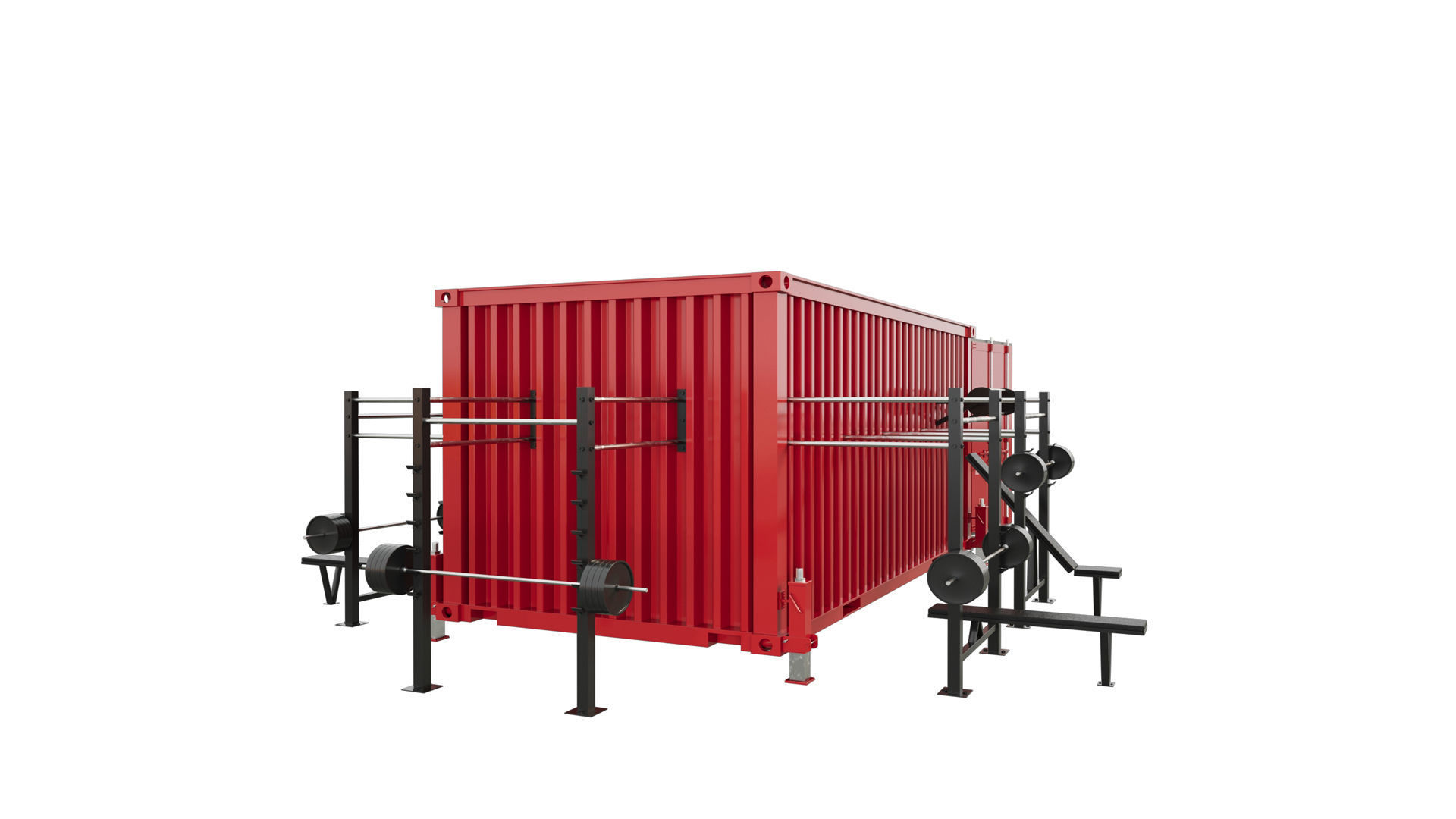 Street Workout in Sea Container 2 3D model_4