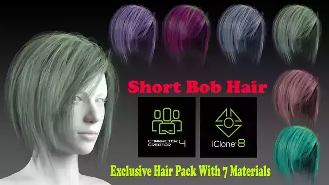 Short Bob Hair 3D model