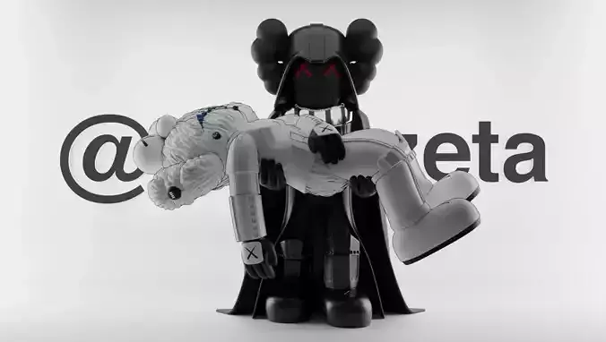 Kaws Gone Darth Vader and BFF Stormtrooper Textured Low-poly 3D model
