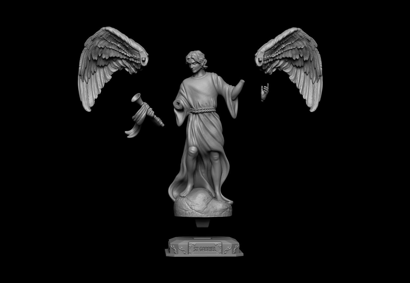 Archangel Angel Gabriel 3D print model_7