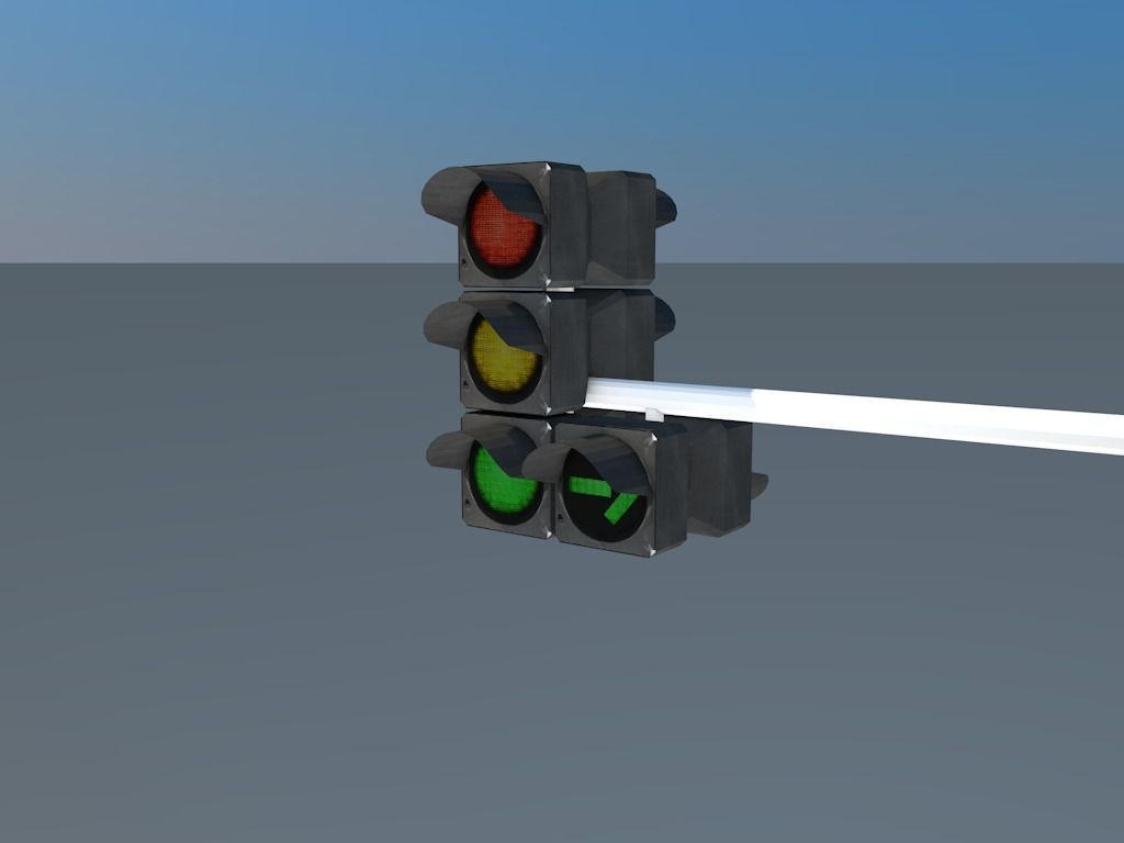 Traffic Light Low-poly 3D model_2