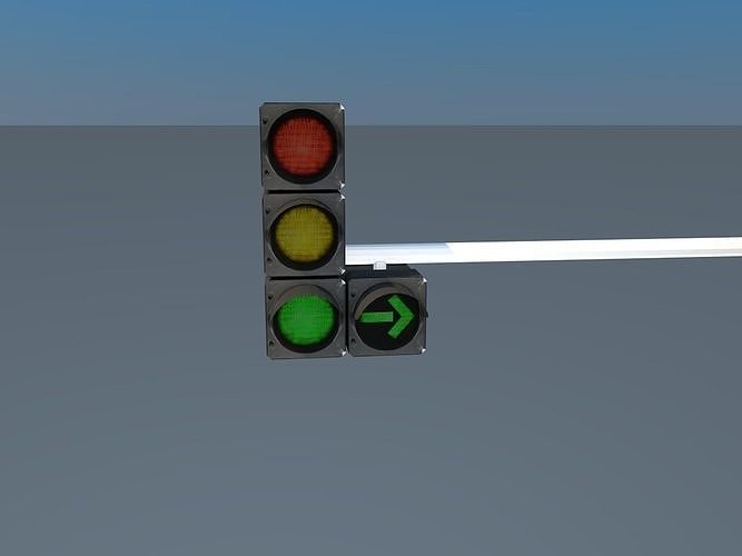 Traffic Light Low-poly 3D model