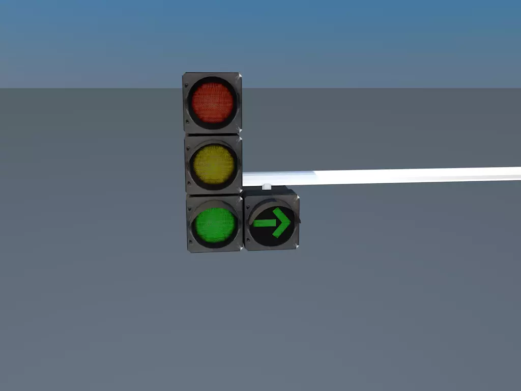 Traffic Light Low-poly 3D model_0