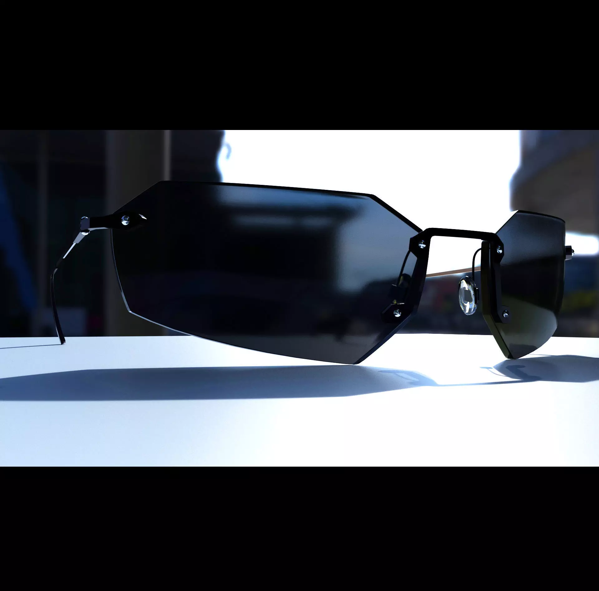 The Matrix Sunglasses - Agent Smith Low-poly 3D model_0