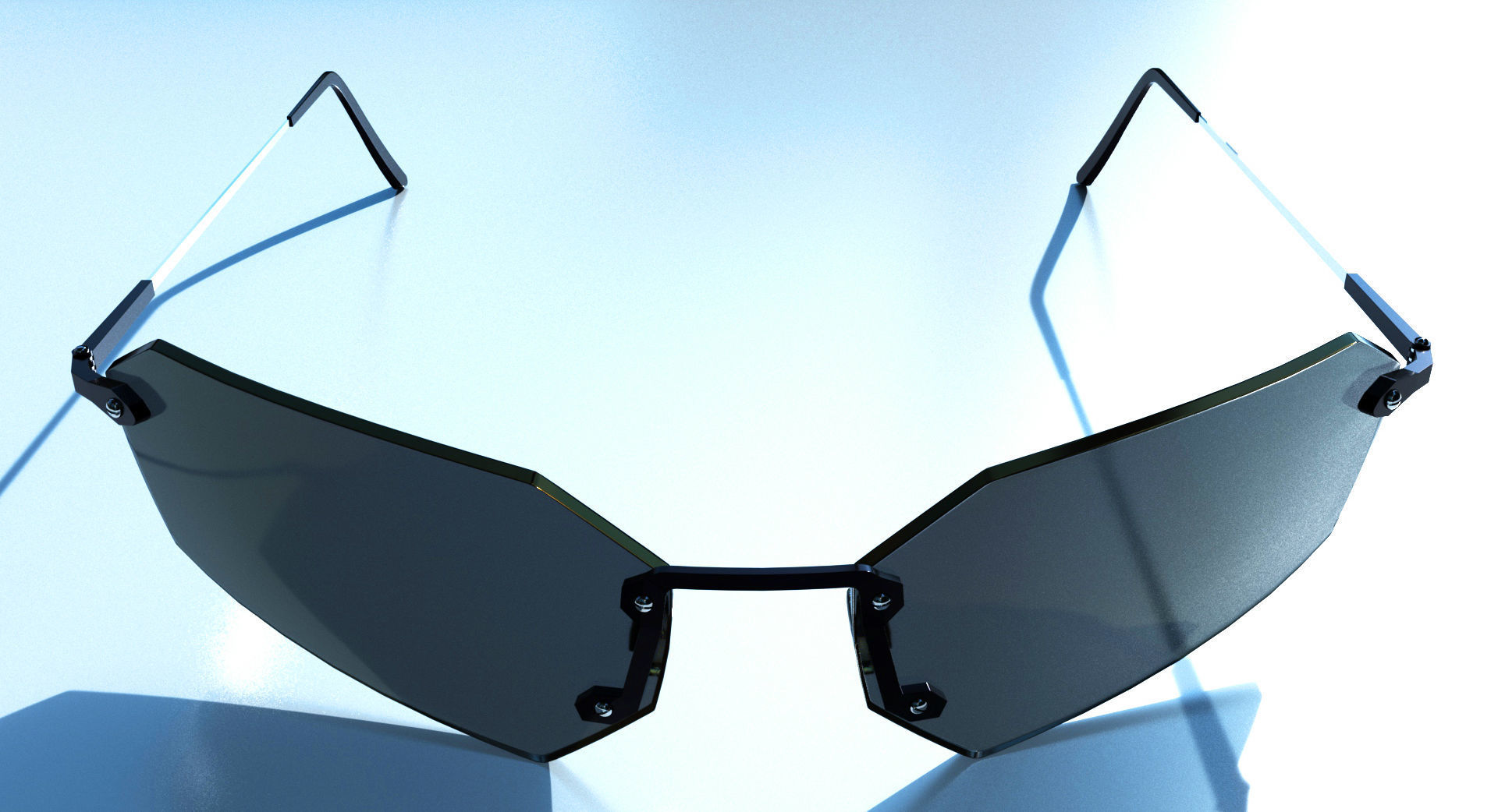 The Matrix Sunglasses - Agent Smith Low-poly 3D model_8