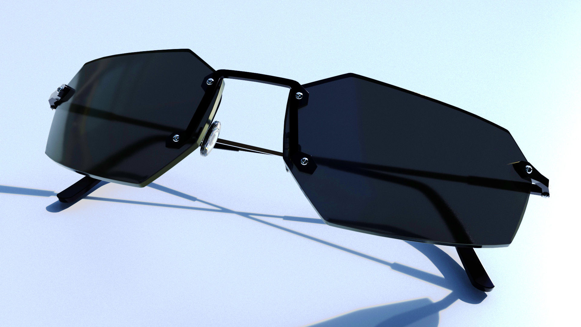 The Matrix Sunglasses - Agent Smith Low-poly 3D model_7