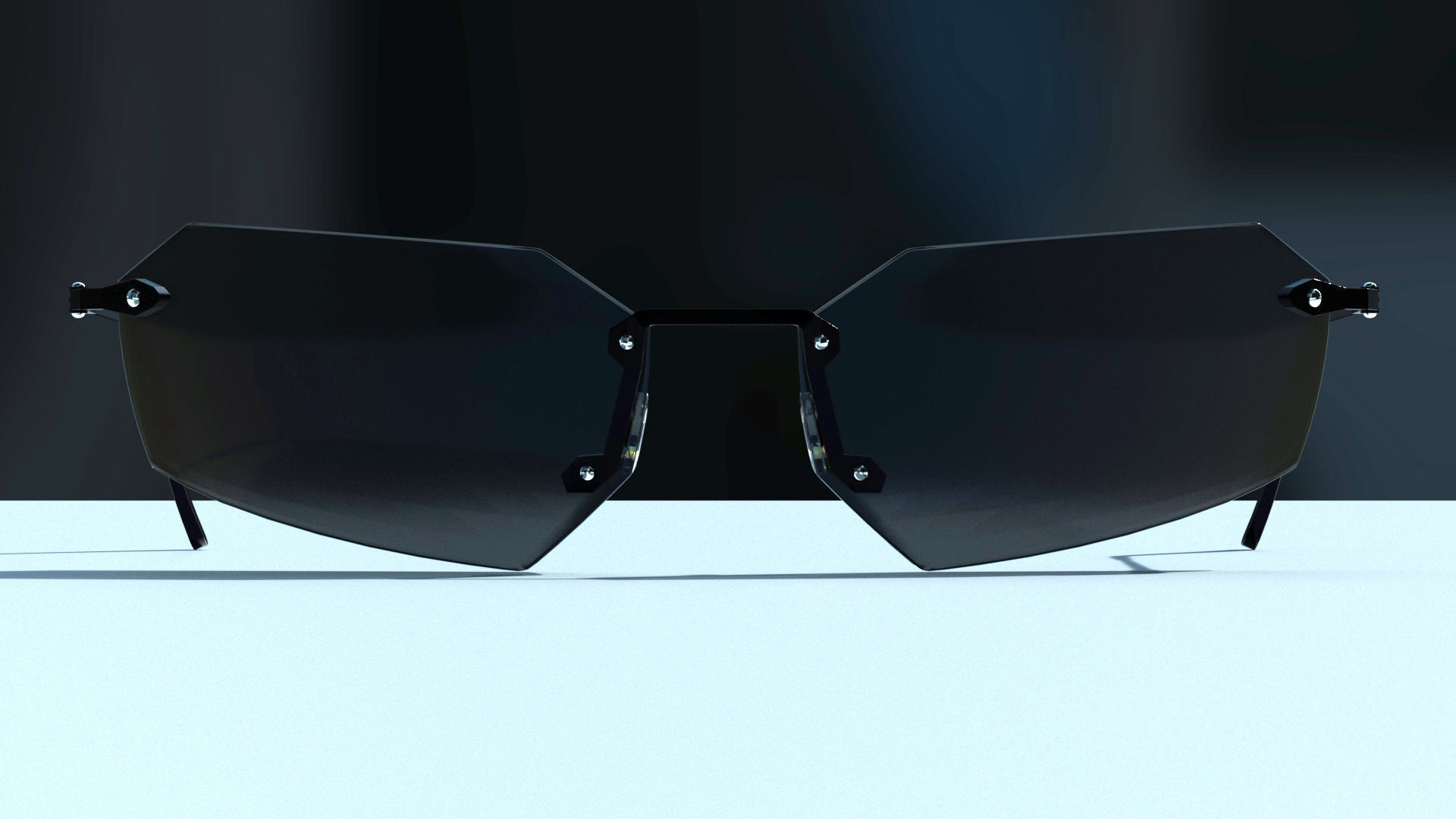 The Matrix Sunglasses - Agent Smith Low-poly 3D model_2