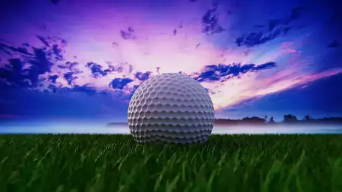Realistic Golf Ball on Grass - High-Quality Sports 3D