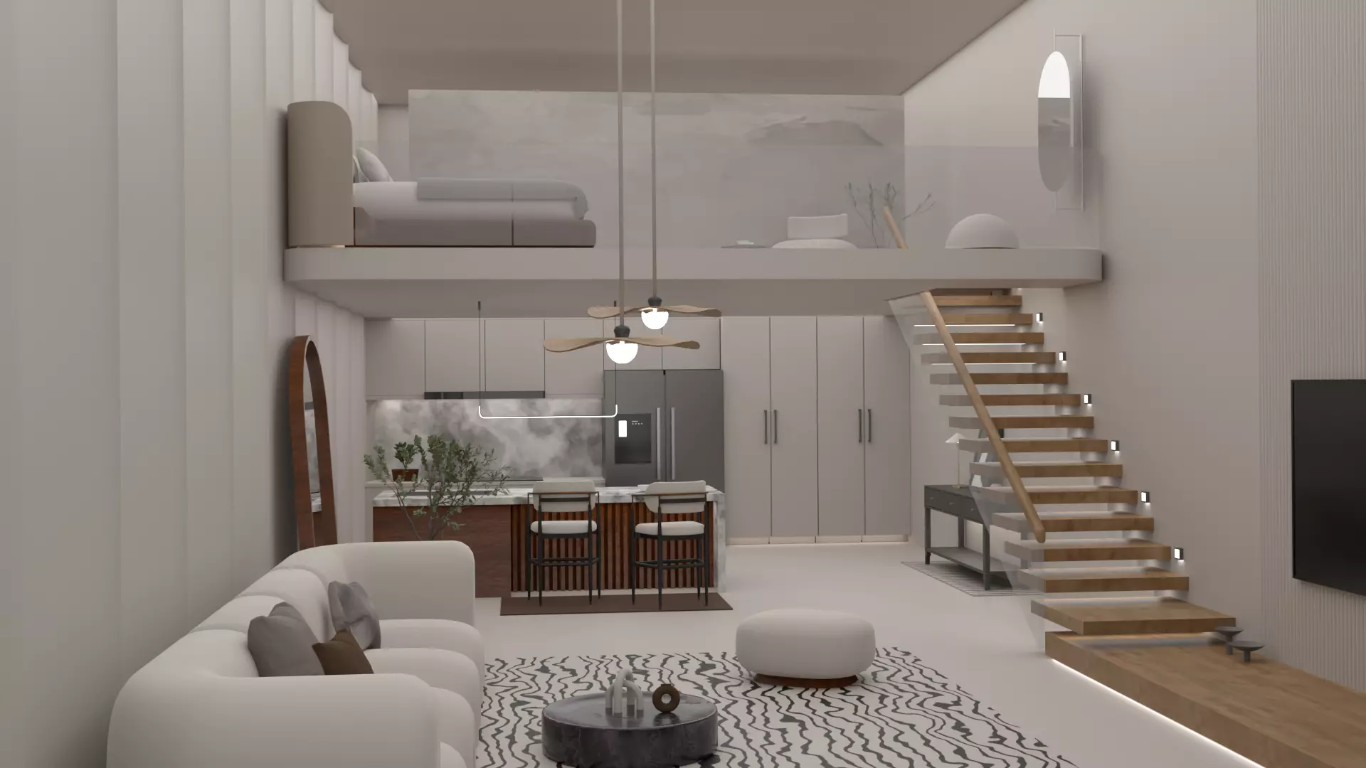 VR Morden Loft 3D model_0