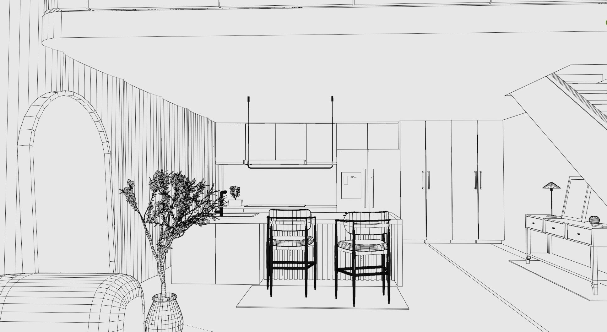 VR Morden Loft 3D model_13