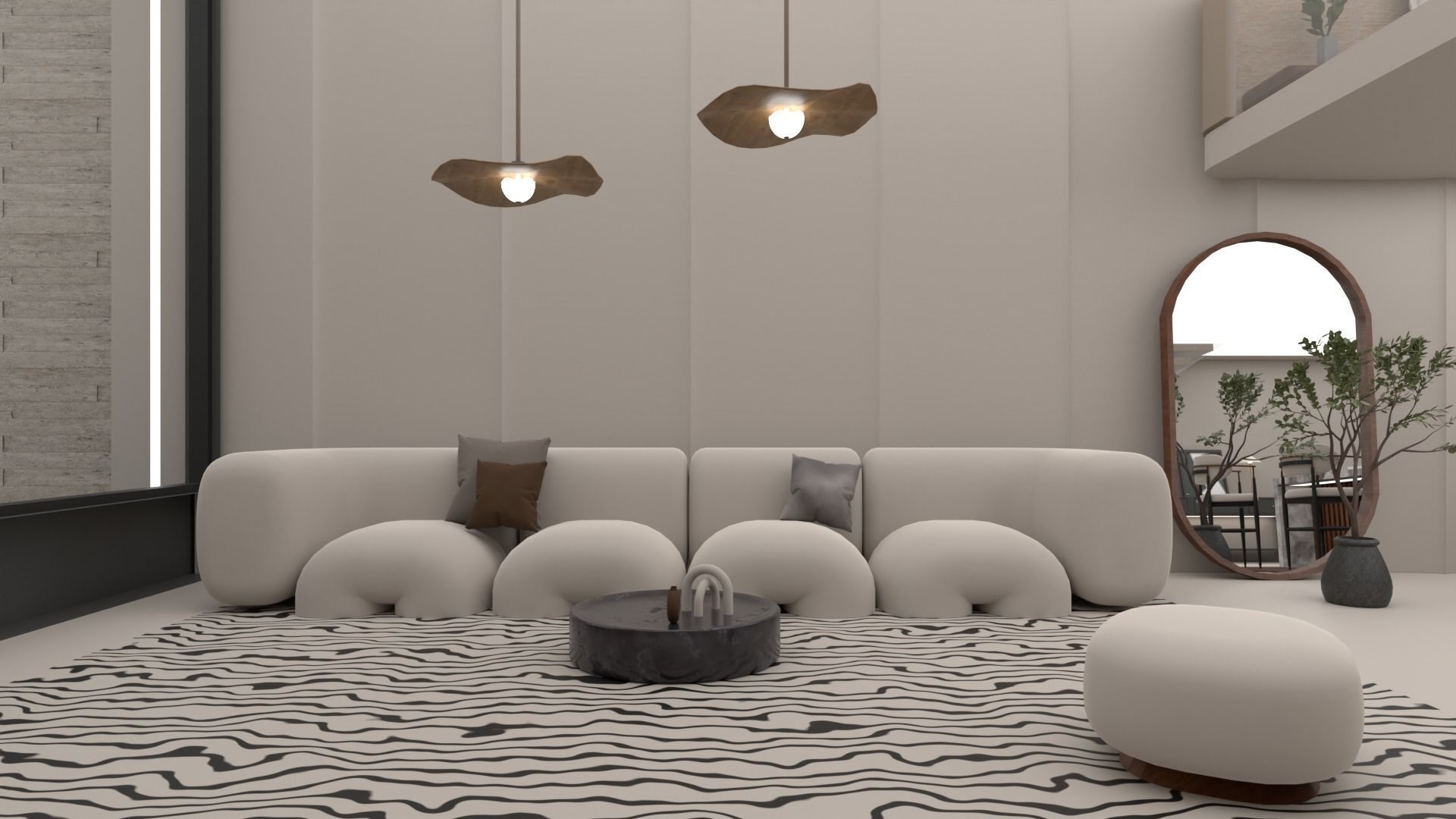 VR Morden Loft 3D model_2