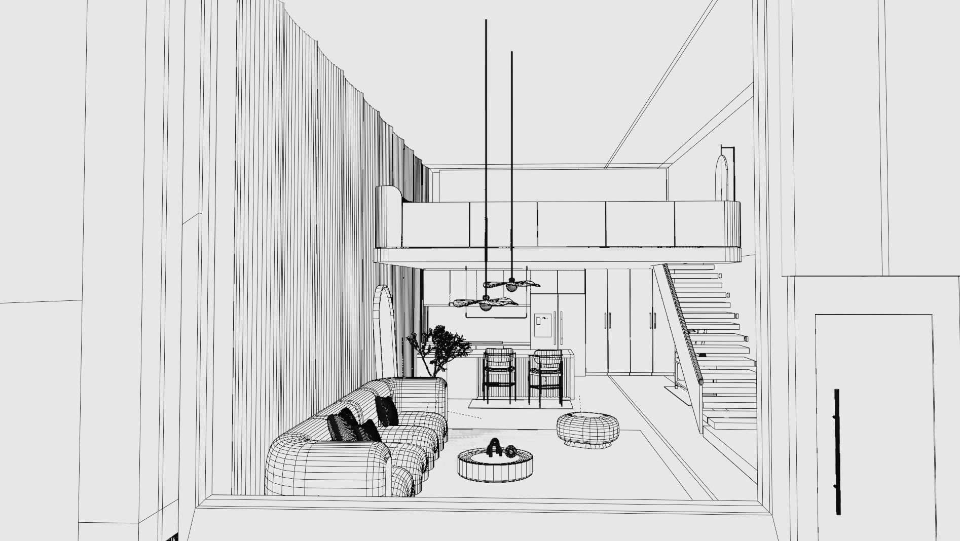 VR Morden Loft 3D model_12