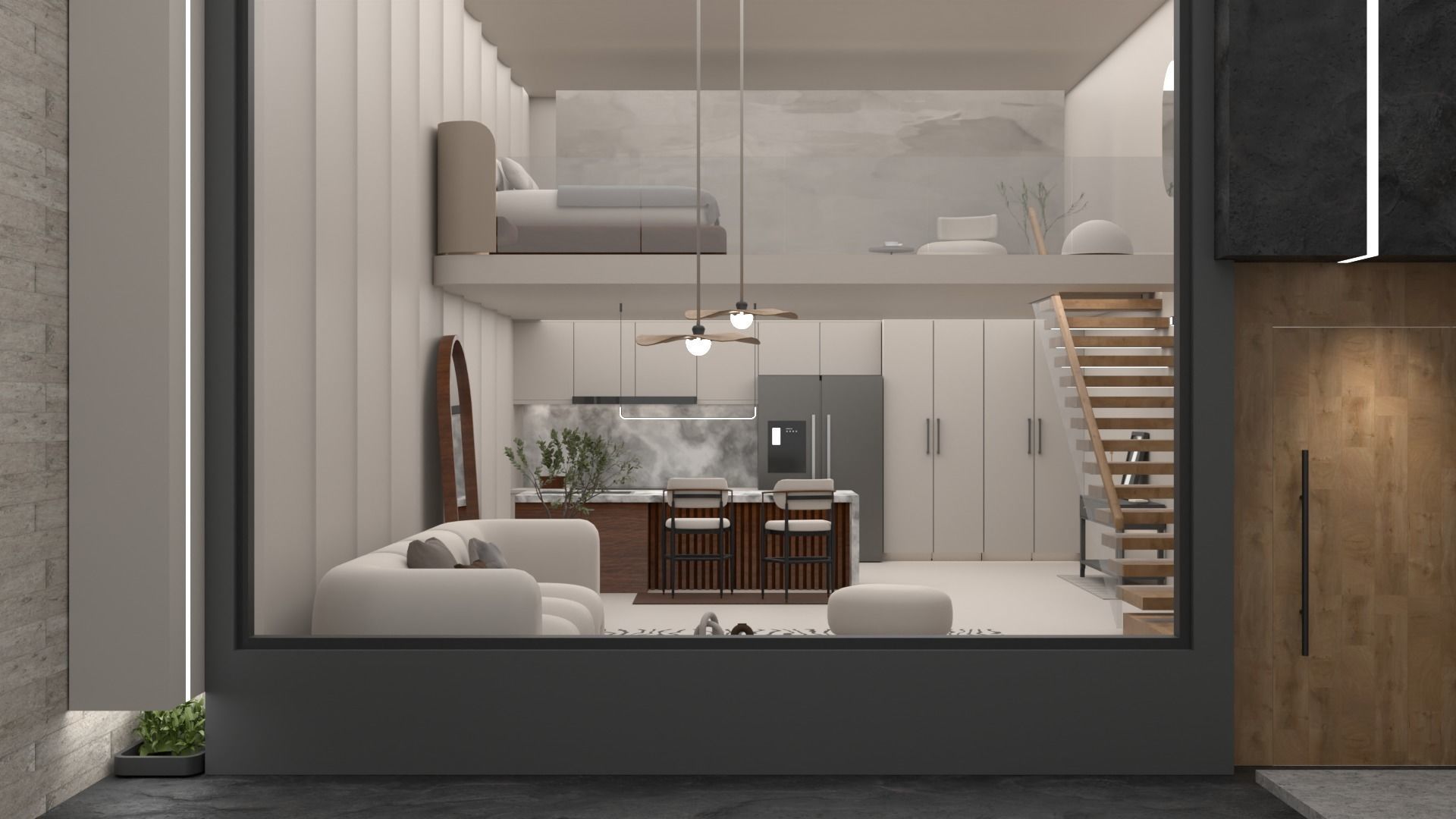 VR Morden Loft 3D model_1