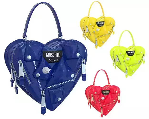 Moschino Inflatable Effect Heart Biker Bag Low-poly 3D model