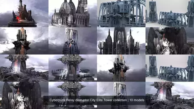 Cyberpunk Relay distruptor City Elite Tower collection 