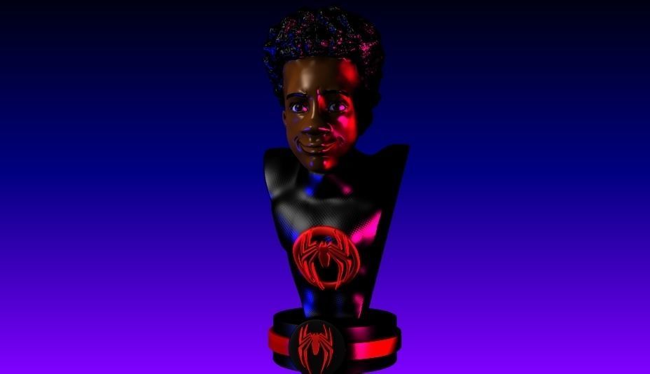 MILES MORALES SPIDERMAN MARVEL BUST 3D print model_1