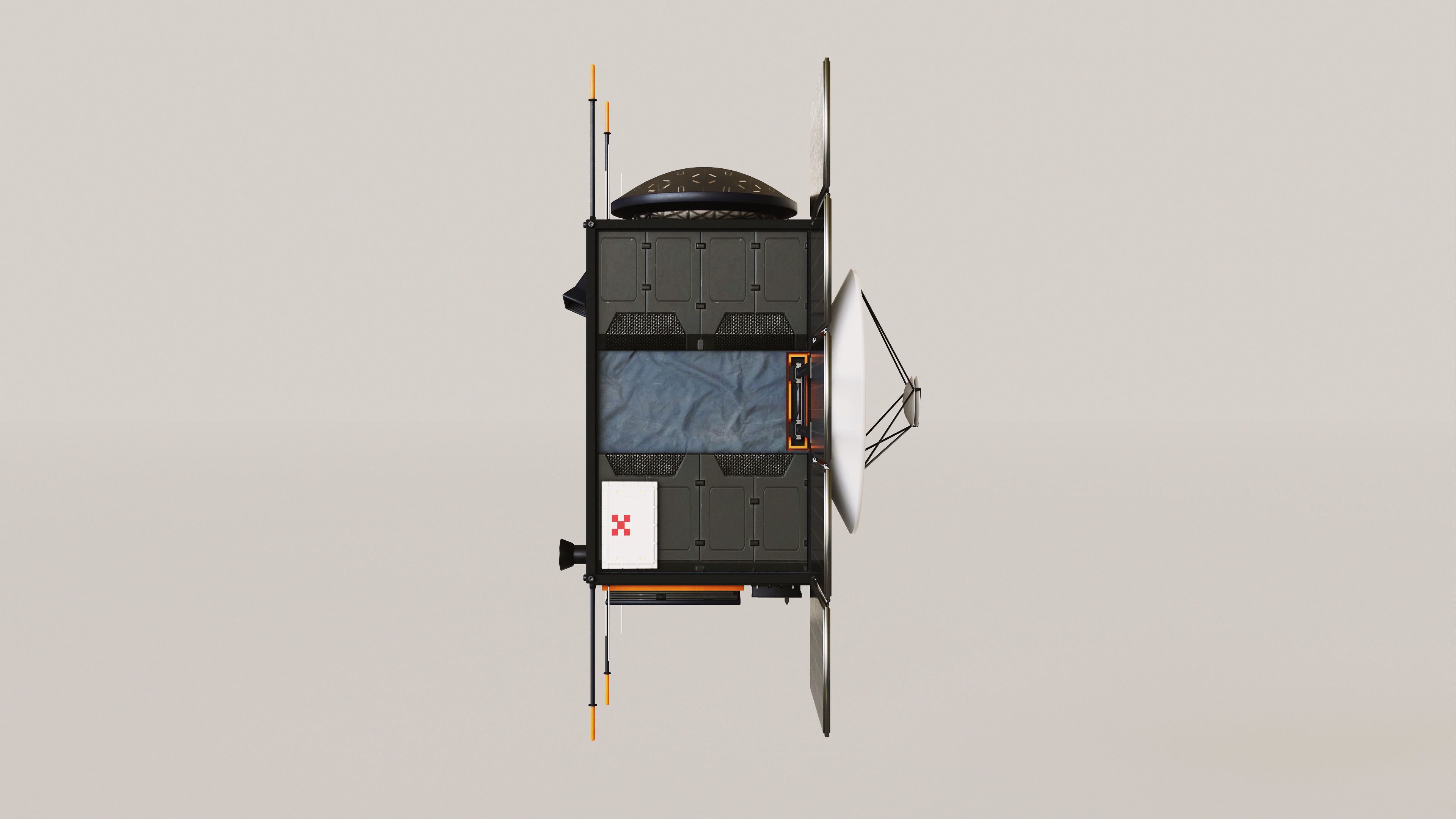 Science Probe Satellite Low-poly 3D model_9