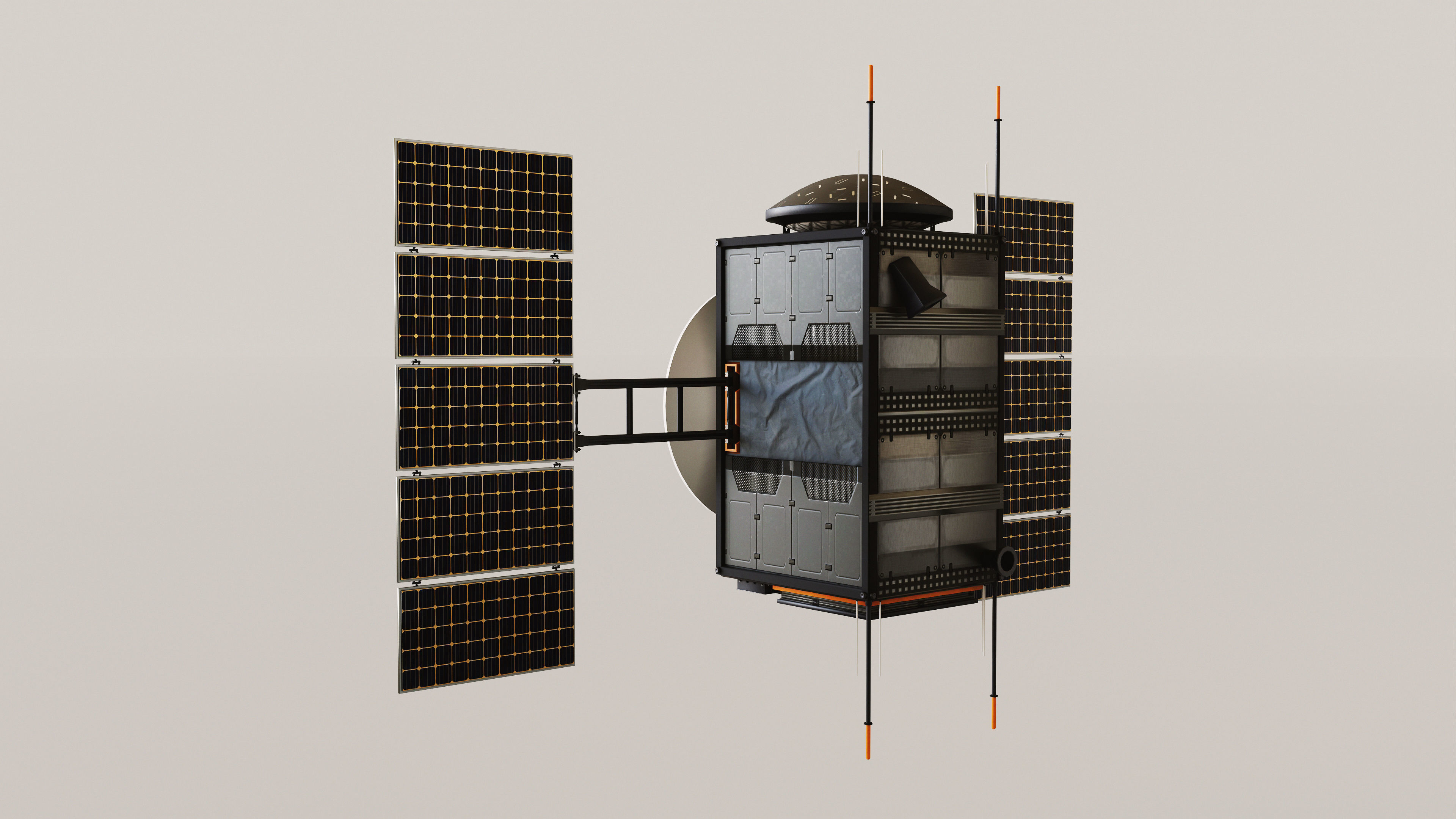 Science Probe Satellite Low-poly 3D model_4