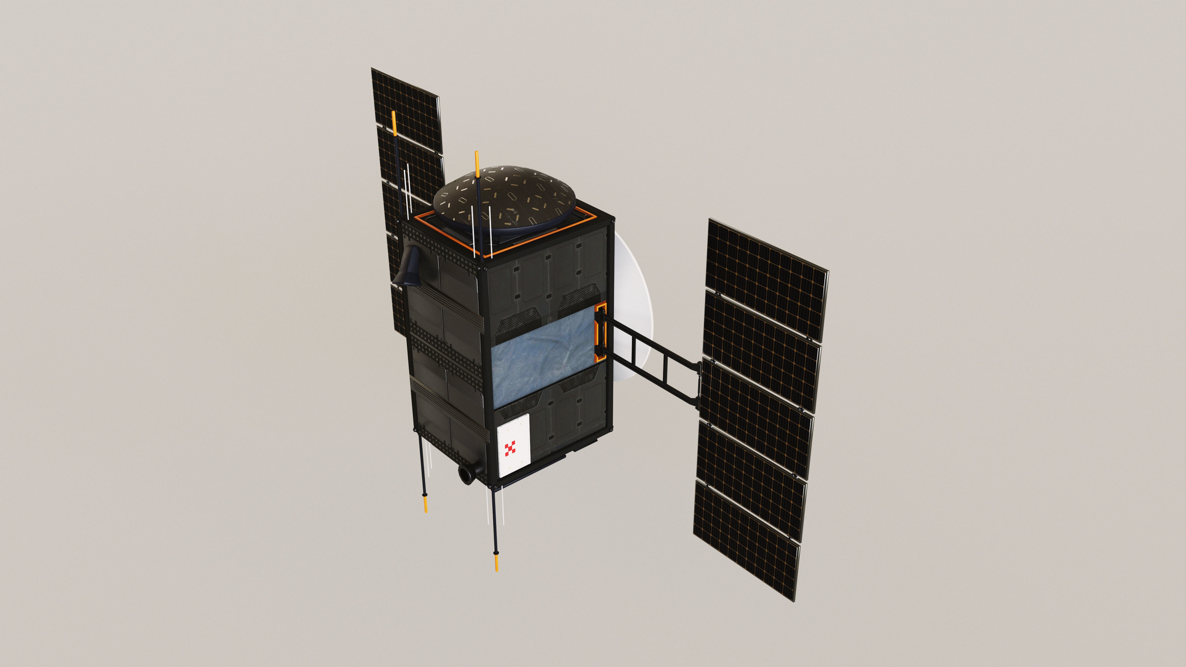 Science Probe Satellite Low-poly 3D model_6